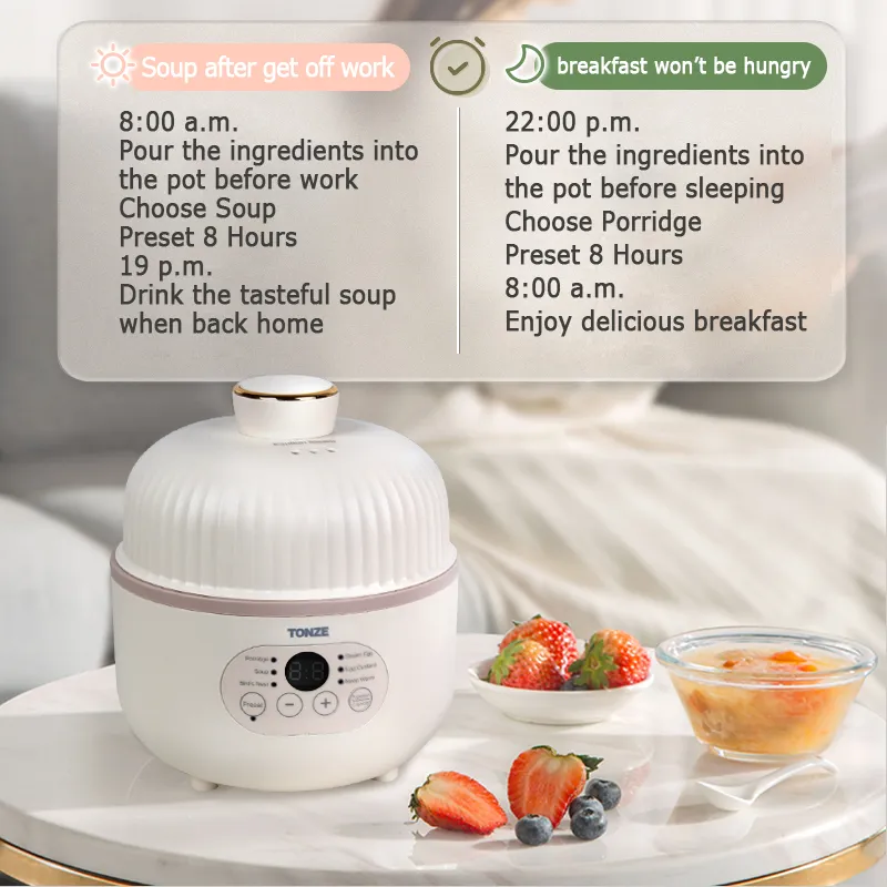 Tonze Multi-Functional Digital Panel Slow Cooker with Ceramic Inner Pot 0.8L Slow Cooker