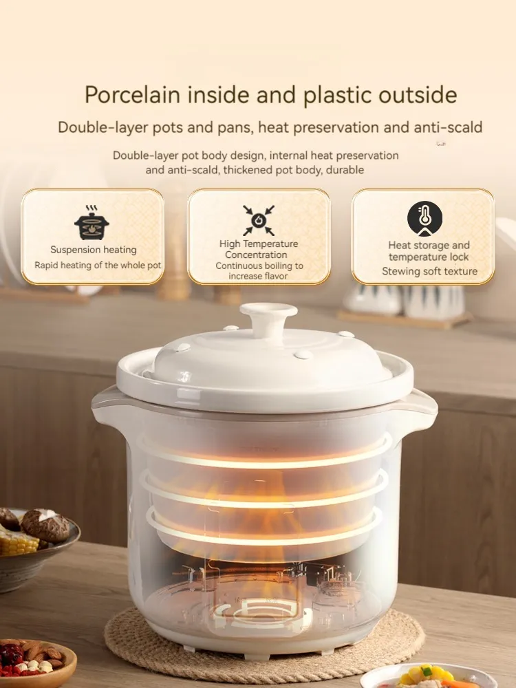 OEM 3L 4L 5L Micro Computer Porridge Cooker Ceramic Slow Cooker