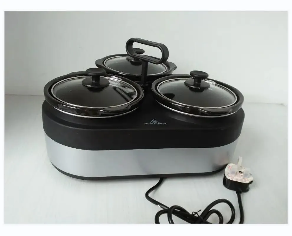 70W Slow Cooker with Glass Lid for Home