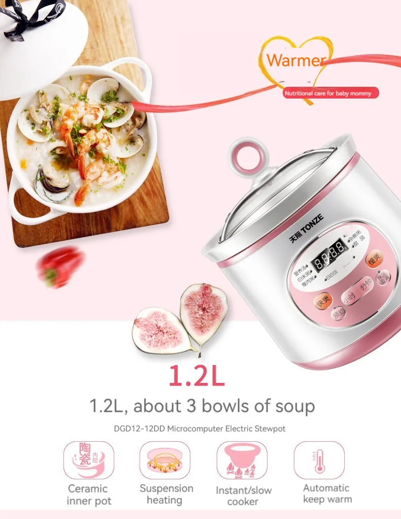 Multi Functional Baby Food Maker Lunch Slow Cooker_