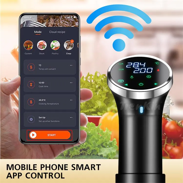 Tuya WiFi Stainless Food Grade Slow Cooker Sous Vide Stick Work with Smartlife with LED Touch Screen