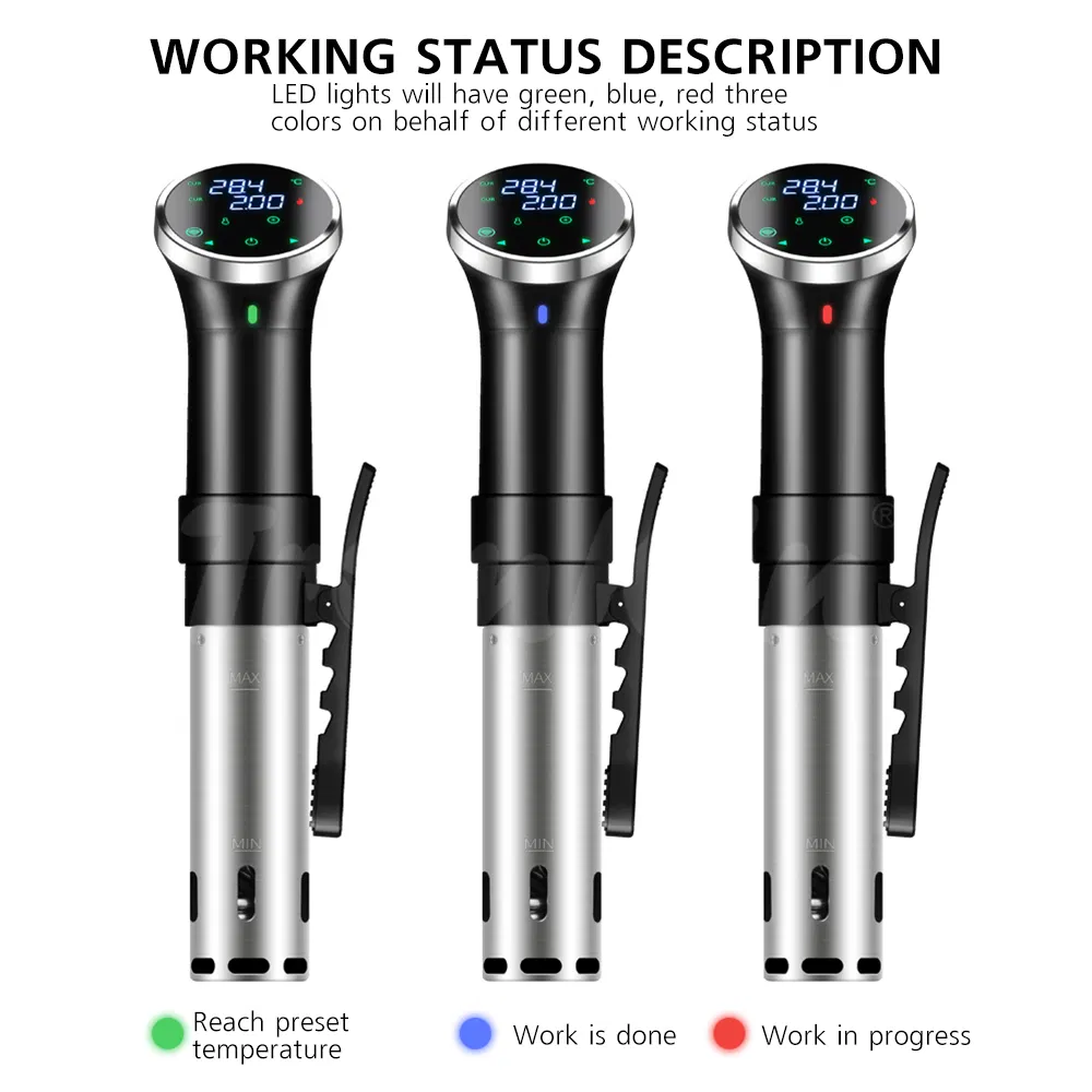 Tuya WiFi Stainless Food Grade Slow Cooker Sous Vide Stick Work with Smartlife with LED Touch Screen