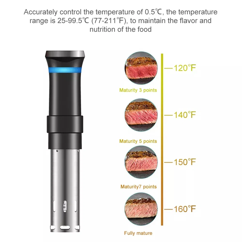 Tuya WiFi Stainless Food Grade Slow Cooker Sous Vide Stick Work with Smartlife with LED Touch Screen