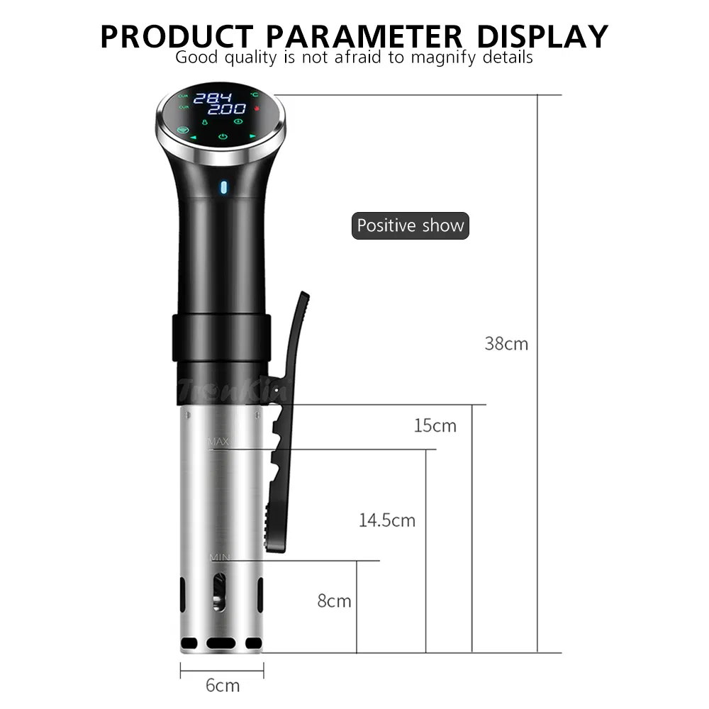 Tuya WiFi Stainless Food Grade Slow Cooker Sous Vide Stick Work with Smartlife with LED Touch Screen