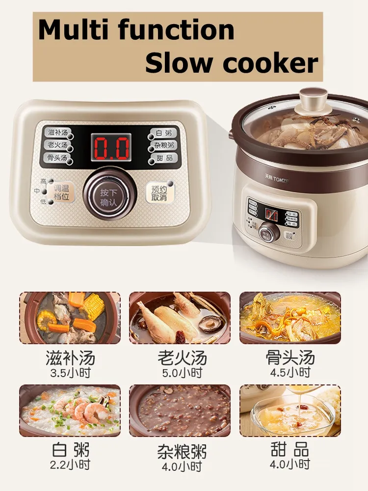 Slow Cooker with Accurate Temperature Setting and Digital Timer Soup Maker