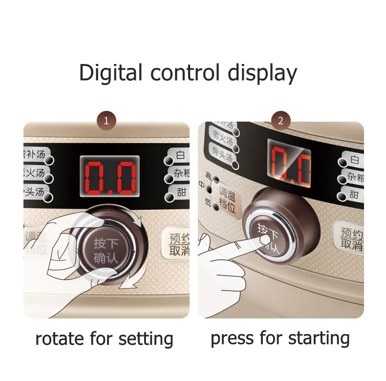 Slow Cooker with Accurate Temperature Setting and Digital Timer Soup Maker