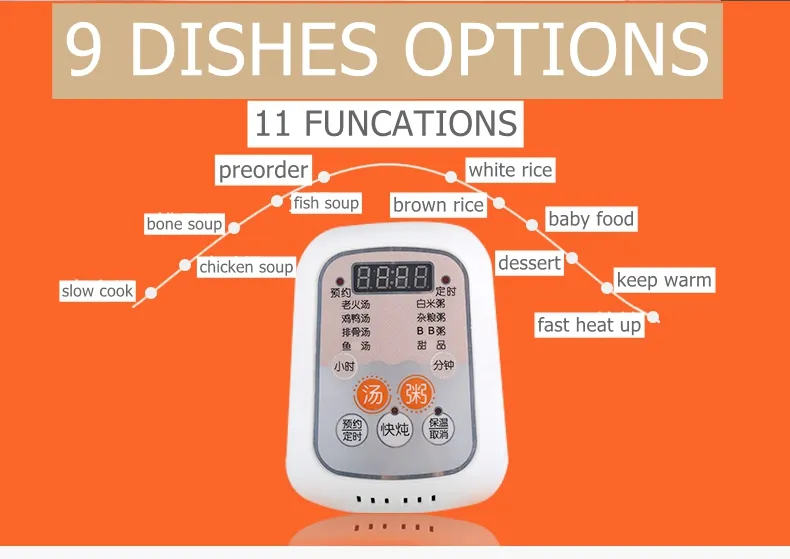 Tonze Factory OEM Electric Ceramic Soup Cooker 2L Stew Slow Cooker