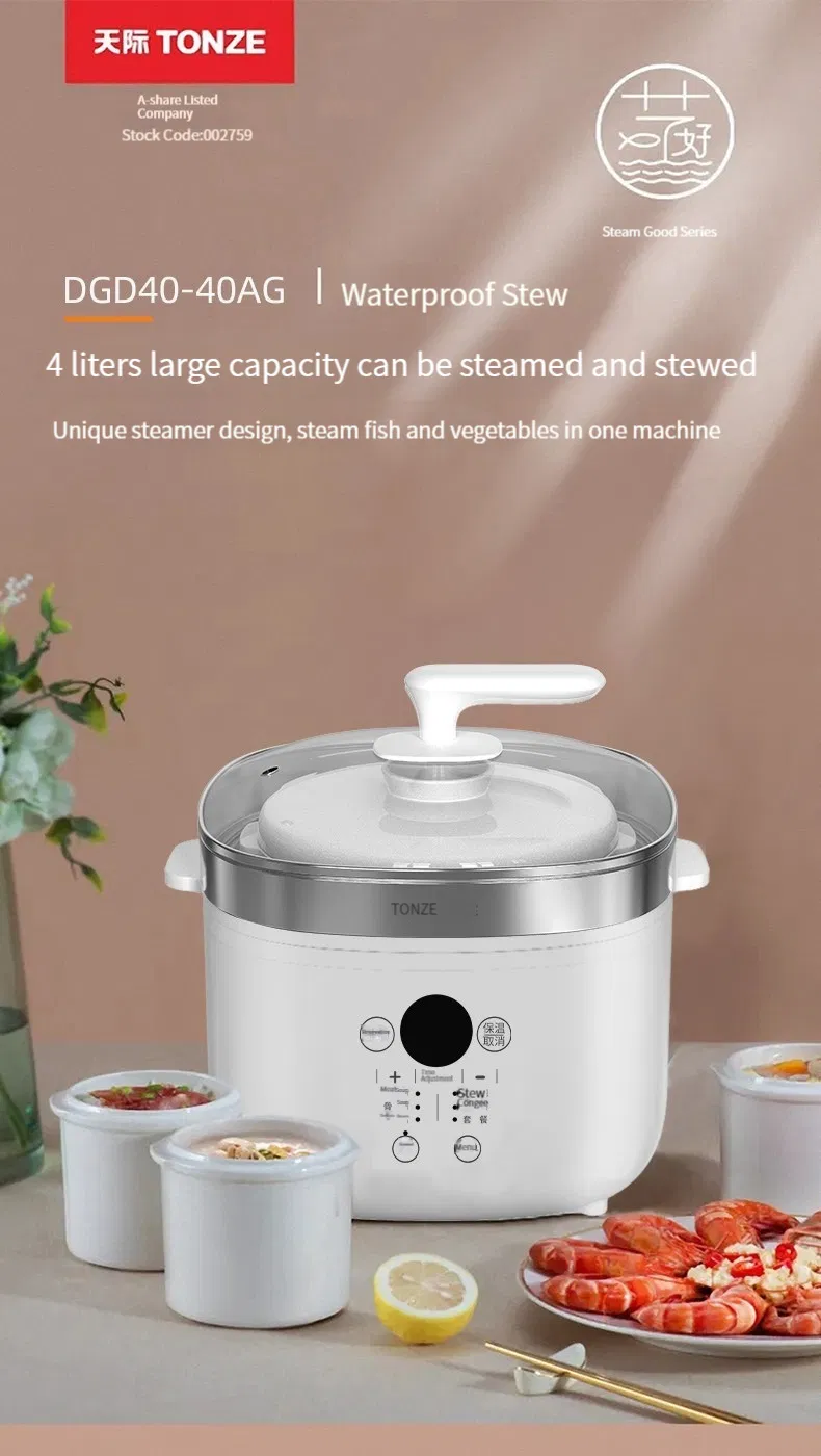 Family 2.5L Micro Computer Control Water Double Boiler Slow Cooker