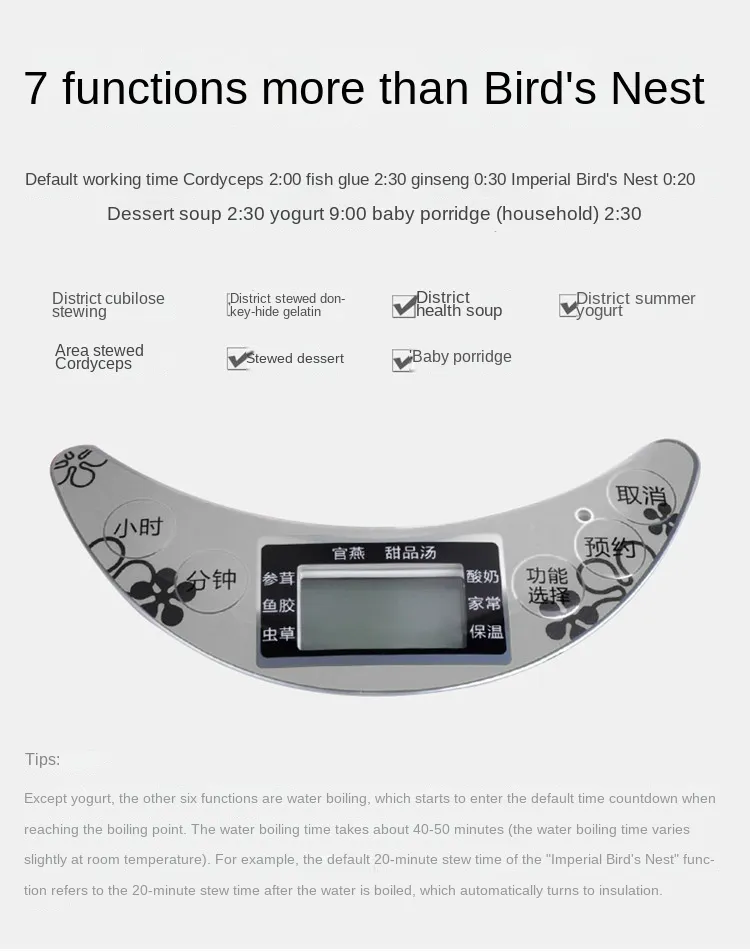 Glass Stew Pot Electric Cooker Stew Cooker Bird's Nest Cooker