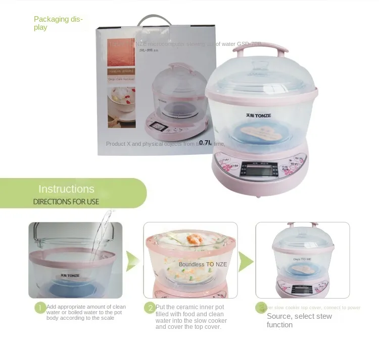 Glass Stew Pot Electric Cooker Stew Cooker Bird's Nest Cooker