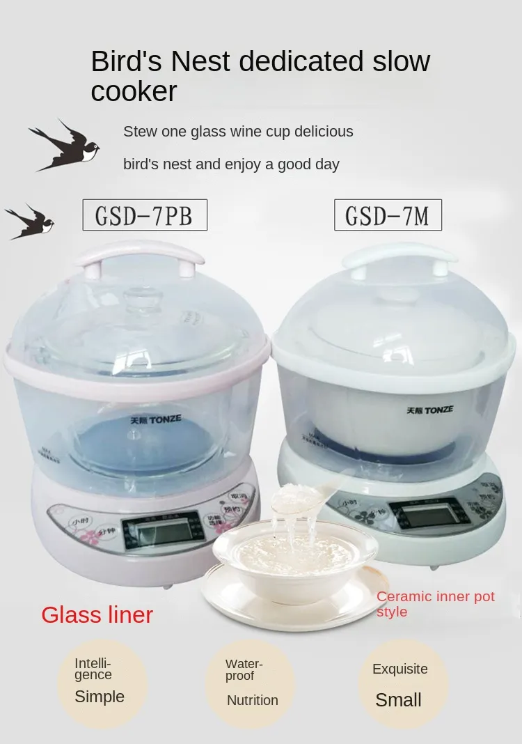 Glass Stew Pot Electric Cooker Stew Cooker Bird's Nest Cooker