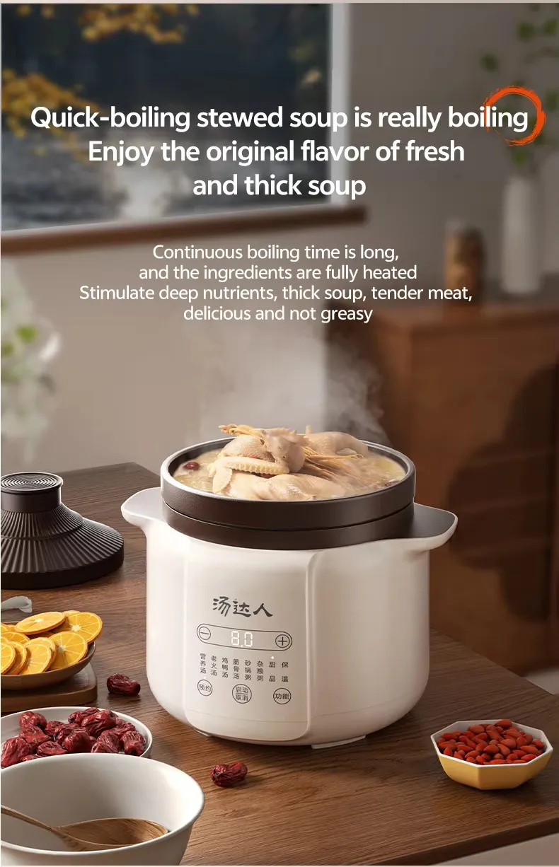Premium Electric Purple Clay Stew Pot for Versatile Cooking