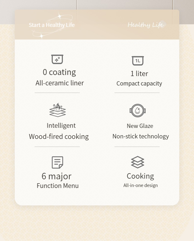 1L Digital Rice Cooker Ceramic Electric Rice Cooker 110V Fast Electric Cooker