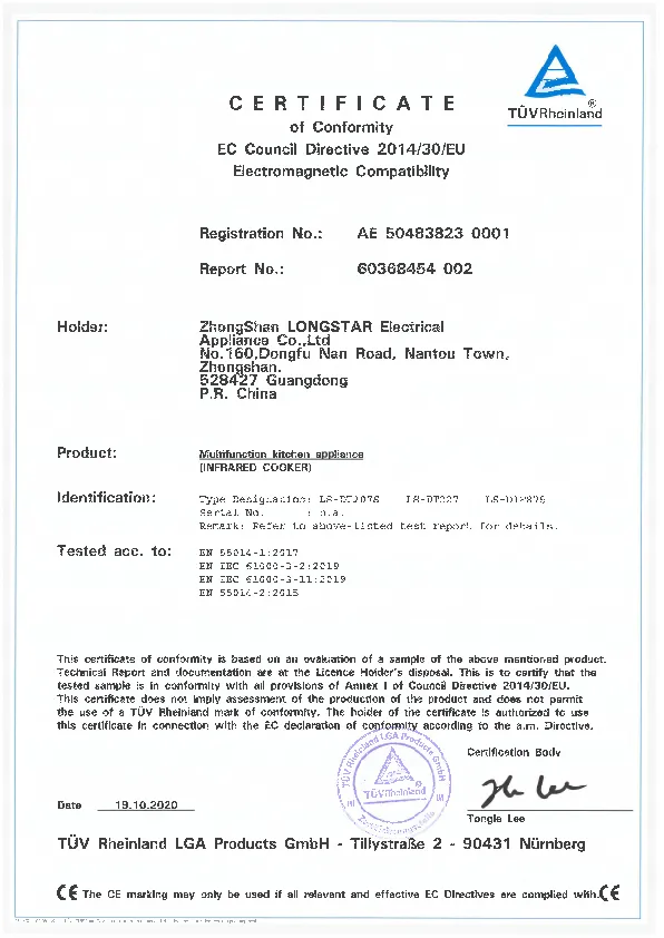 Ss Housing Knob Controller Small Size 2000W Infrared Cooker with Handles