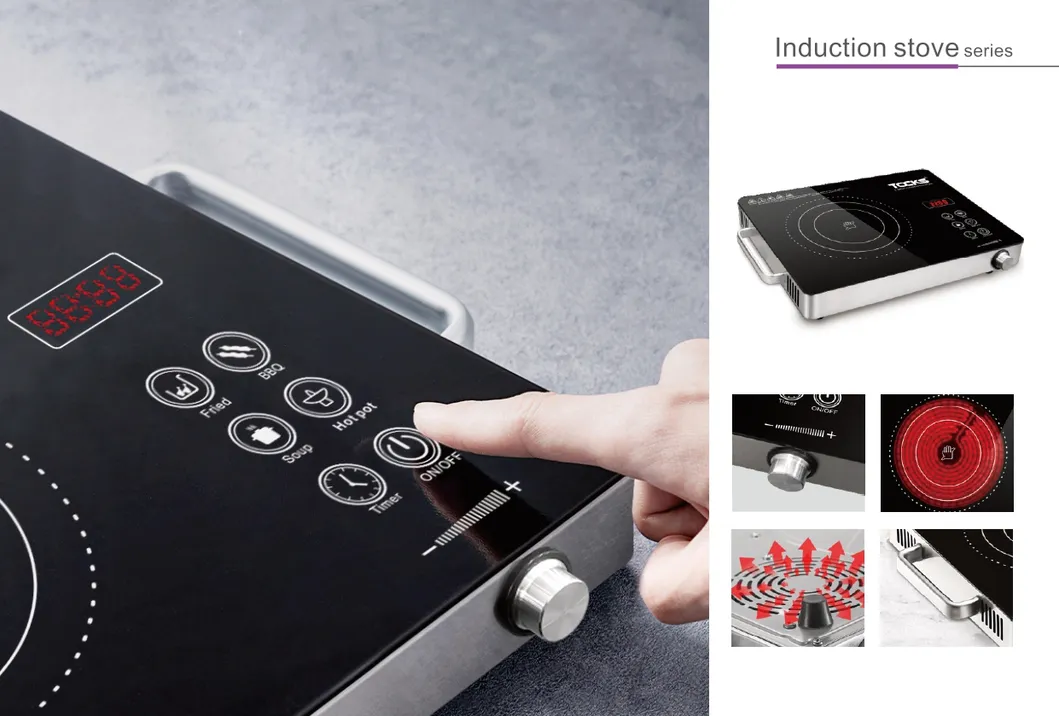 Black crystal glass board premium induction stove infrared radiant cooktop high quality BBQ CC-031