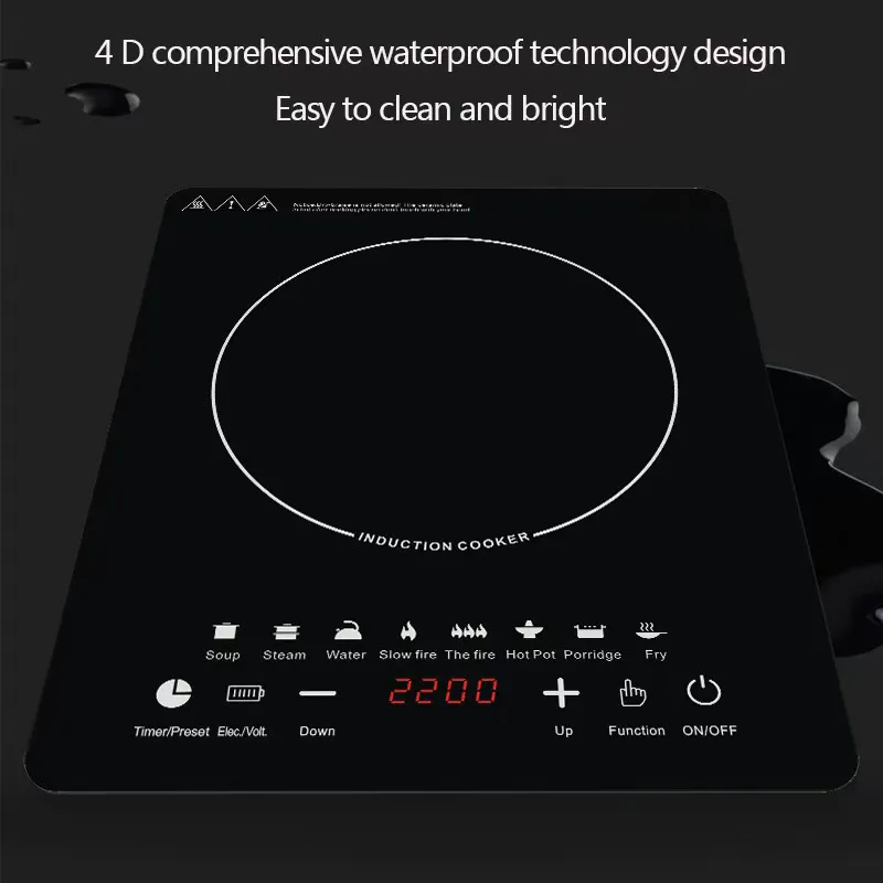 2000W Best Quality and Low Price Durable Electric Cook Top Induction Heating Plate Induction Cooker/ Stove SKD / CKD Factory Price