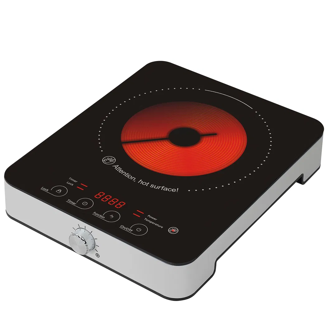 Single Infrared Cooker with Strong Body Sensor Touch Control and Knob Design Suitable for Any Cooking Pots