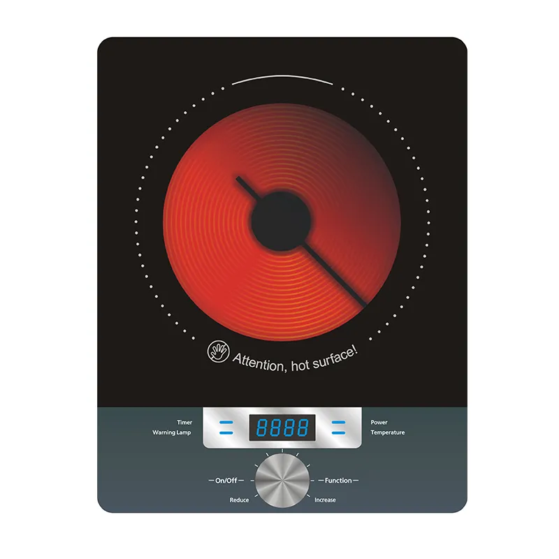 Single Infrared Cooker with Strong Body Sensor Touch Control and Knob Design Suitable for Any Cooking Pots