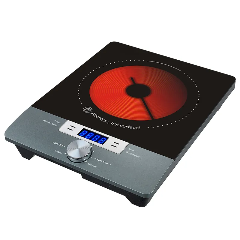 Single Infrared Cooker with Strong Body Sensor Touch Control and Knob Design Suitable for Any Cooking Pots