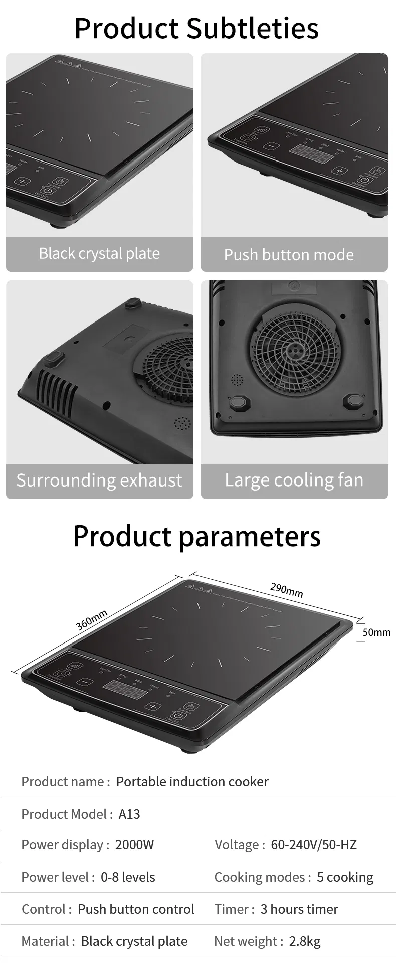 Mzd Induction Cooker German Induction Cooktop Induction Hob with Children's Lock