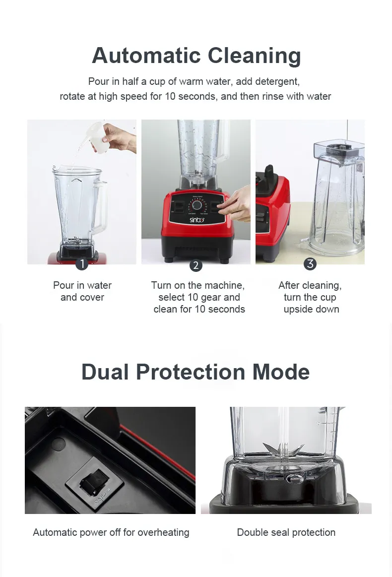 1.8L 250W Kitchen Portable Commercial Cooking Blender Fruit Juice Mixer Electric Glass Juicer and Blender