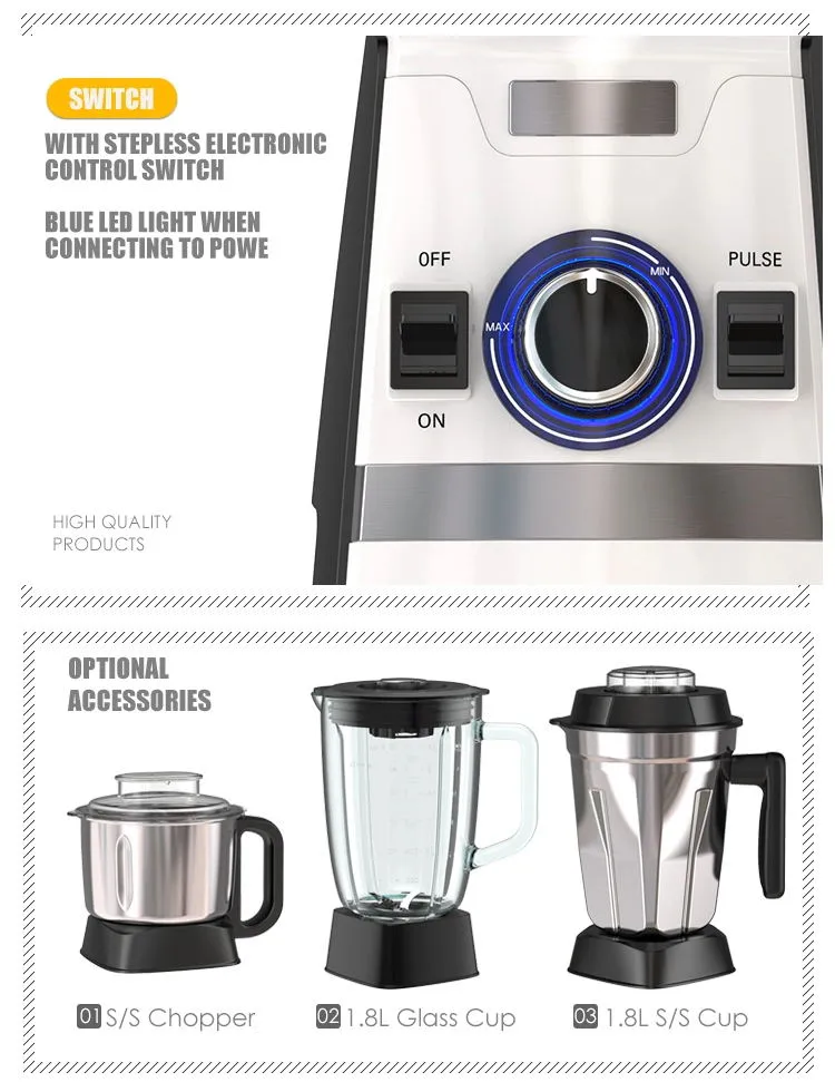 Kitchen Appliance Commercial Food Electric Fruit Smoothie Vegetable Mixer High Speed Blender