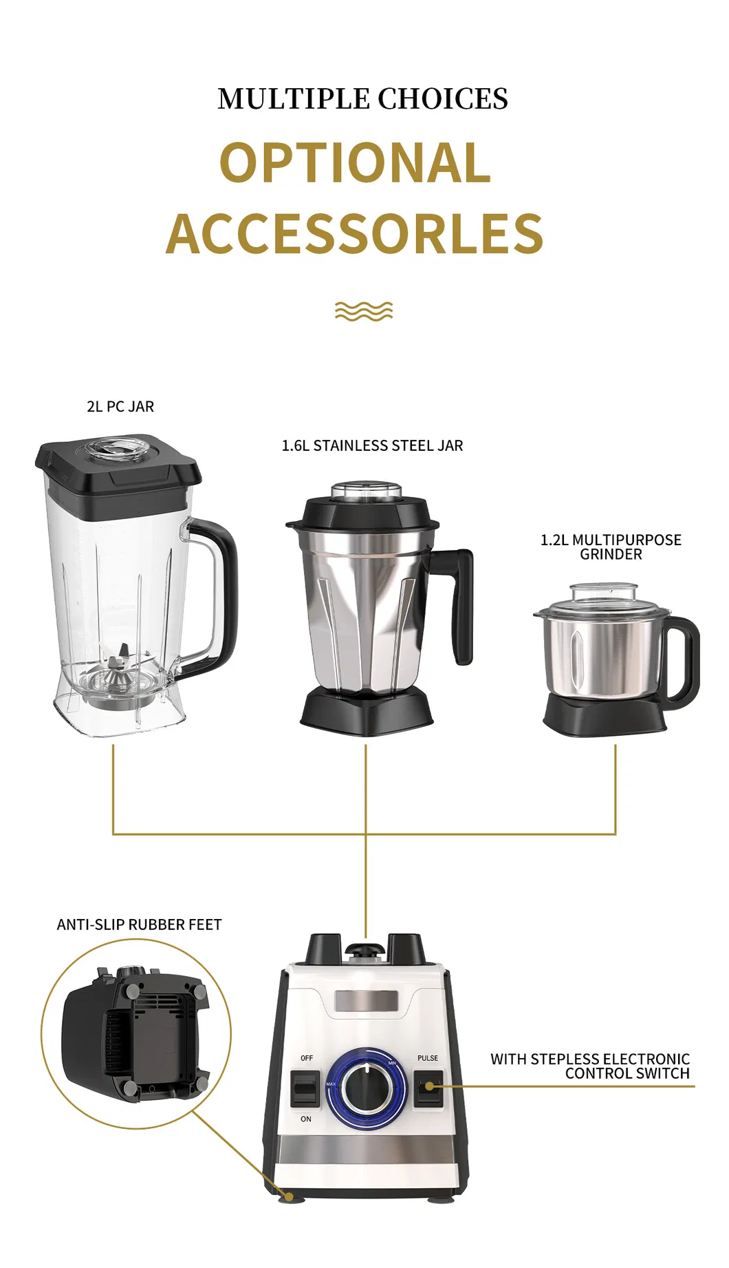 Kitchen Appliance Commercial Food Electric Fruit Smoothie Vegetable Mixer High Speed Blender