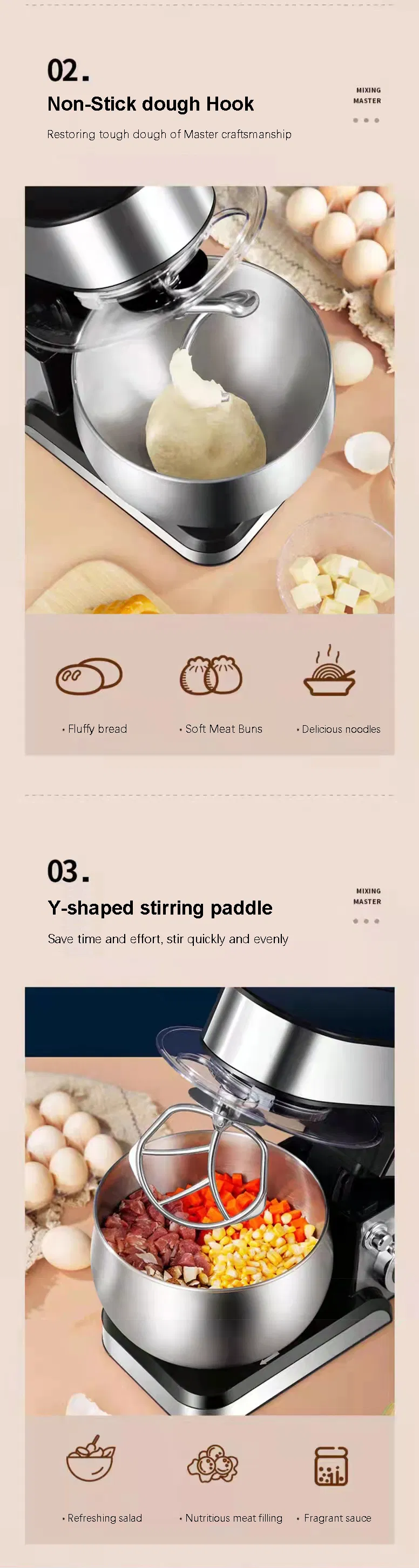 Bakery Equipment Household Dough Food Cream Stand Mixer Planetary Egg Cake Mixer for Kitchen