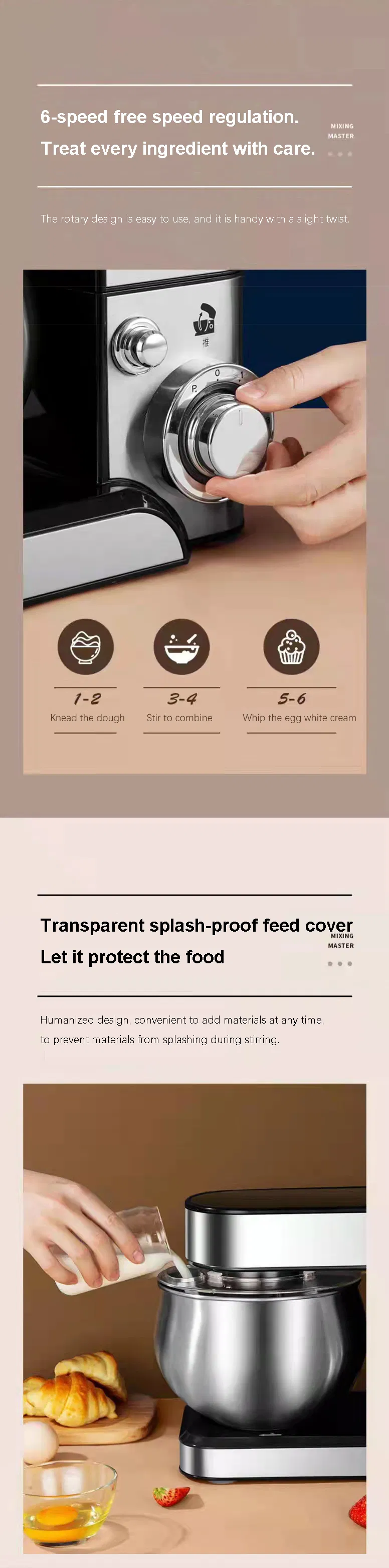 Bakery Equipment Household Dough Food Cream Stand Mixer Planetary Egg Cake Mixer for Kitchen