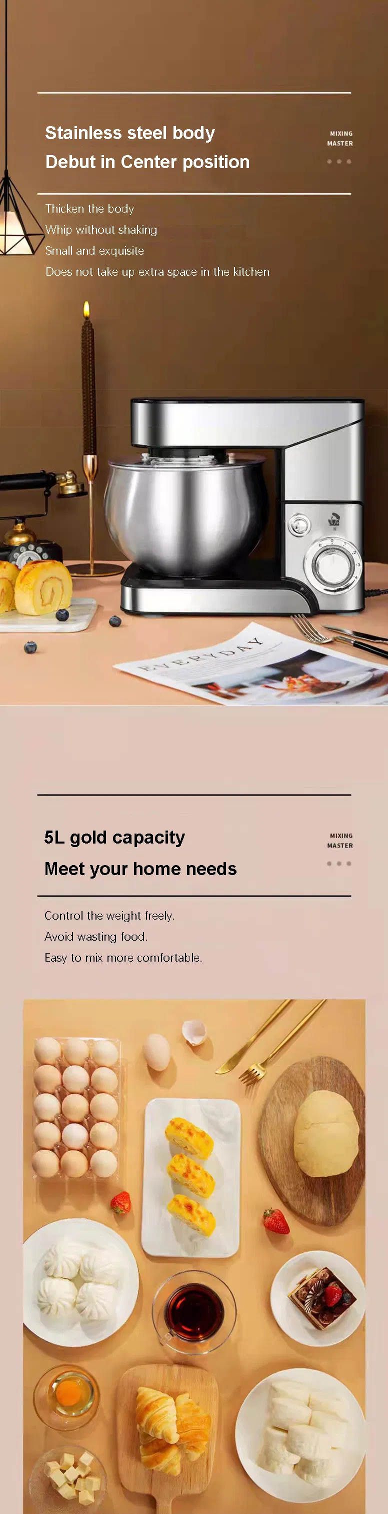 Bakery Equipment Household Dough Food Cream Stand Mixer Planetary Egg Cake Mixer for Kitchen