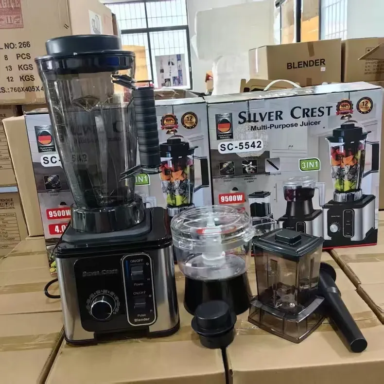 3in1 3 in 1 Heavy Tudy Blender Silver Crest Commercial Blender 9500W 4L Blender 4.0L Blender High Quality Pure Copper Motor Blender