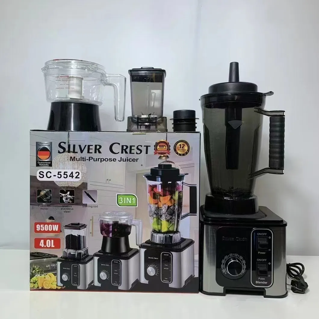 3in1 3 in 1 Heavy Tudy Blender Silver Crest Commercial Blender 9500W 4L Blender 4.0L Blender High Quality Pure Copper Motor Blender