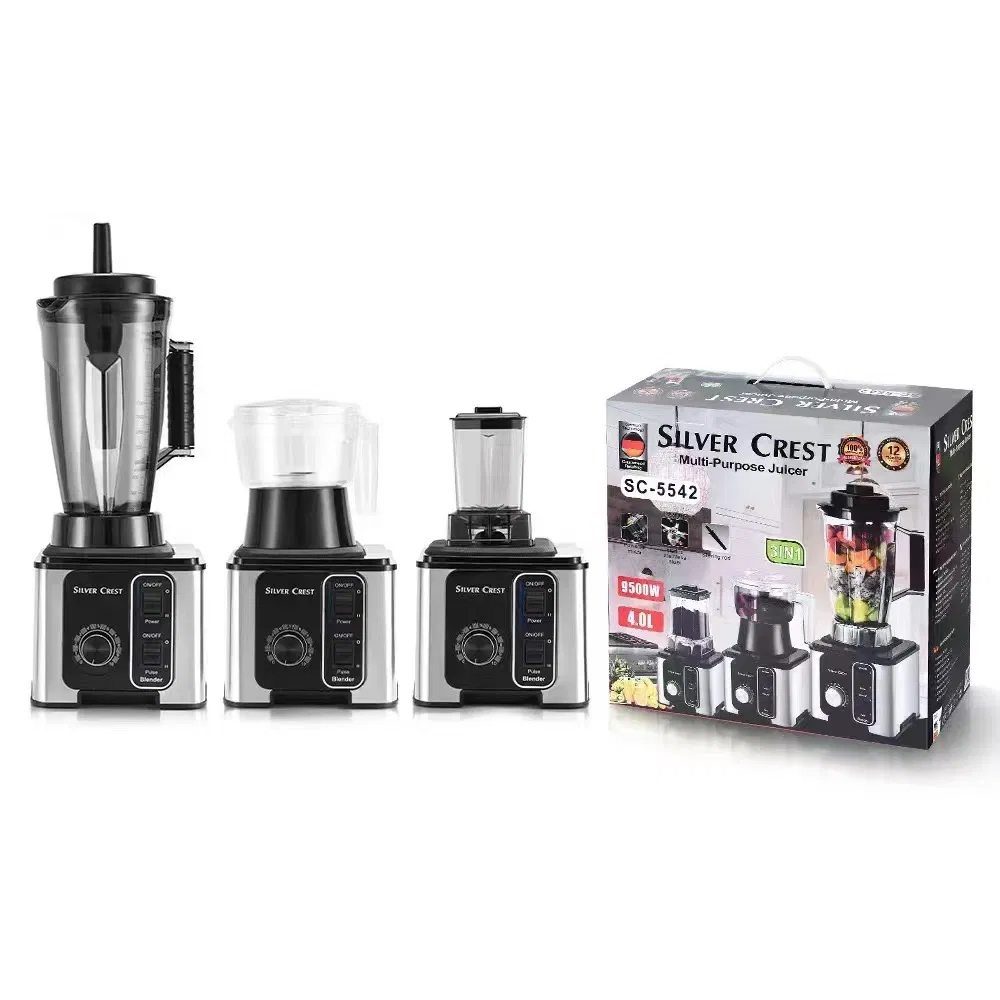 3in1 3 in 1 Heavy Tudy Blender Silver Crest Commercial Blender 9500W 4L Blender 4.0L Blender High Quality Pure Copper Motor Blender