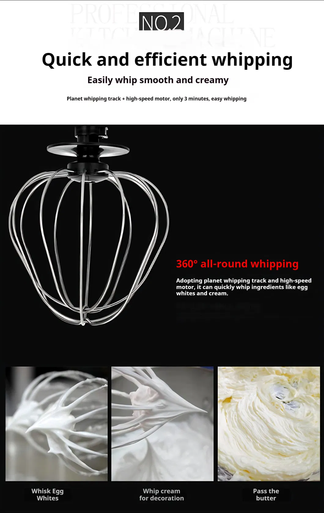 Electric Dough Mixer with Timer Control and Overload Protection for Continuous Operation