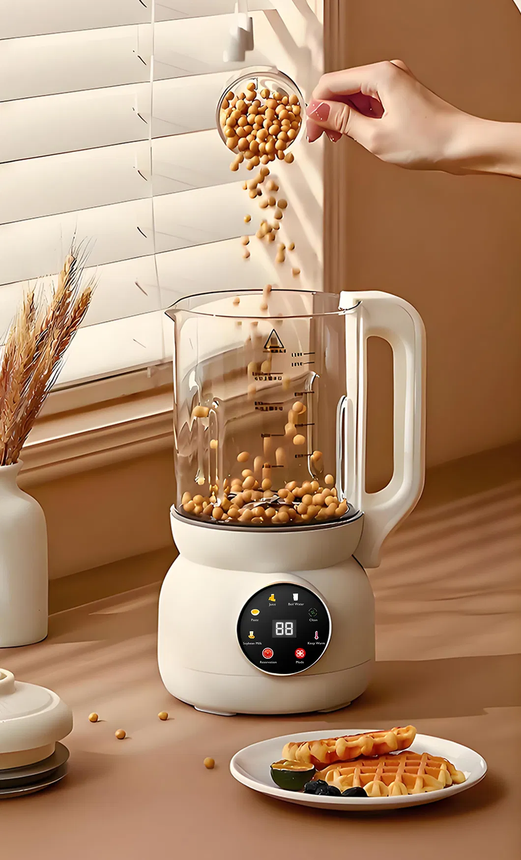 Sleek White Design 1L Compact Blender for Small Family Use