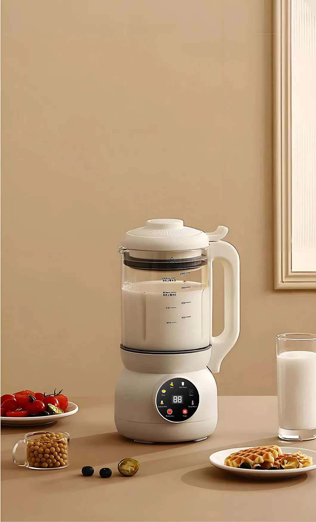 Sleek White Design 1L Compact Blender for Small Family Use