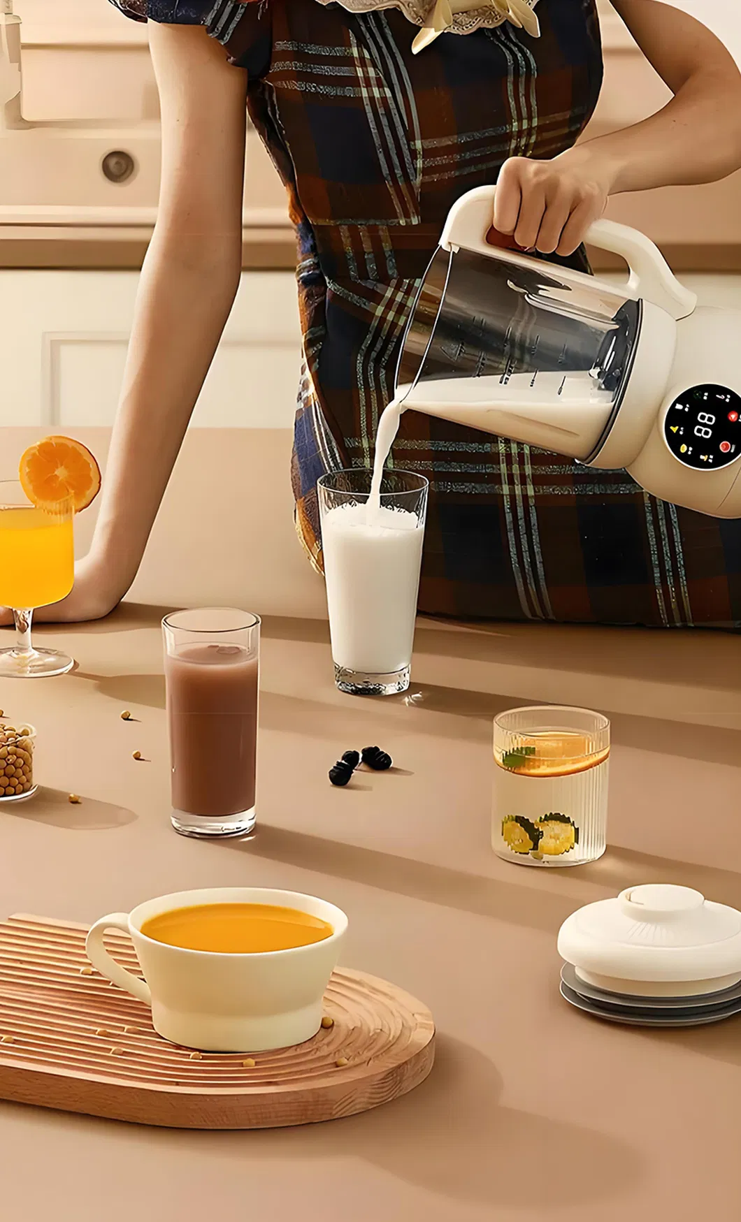 Sleek White Design 1L Compact Blender for Small Family Use