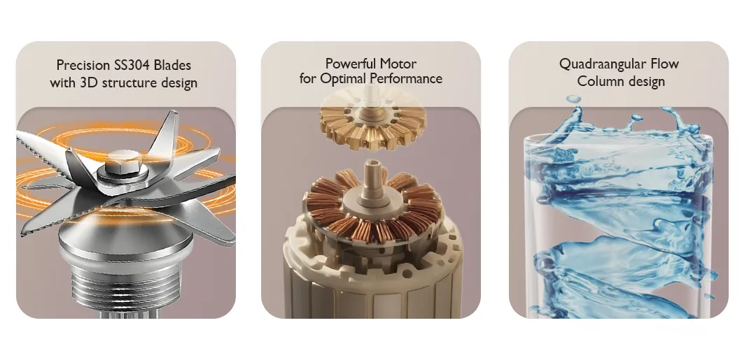 Sleek White Design 1L Compact Blender for Small Family Use