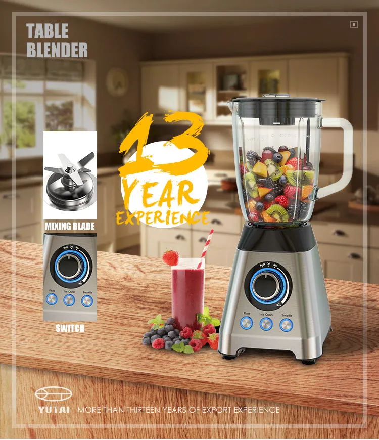 High Speed Mixer Stainless Steel Heavy Duty Commercial Electric Fruit Mixeur Ice Smoothie Fresh Juicer Food Blender