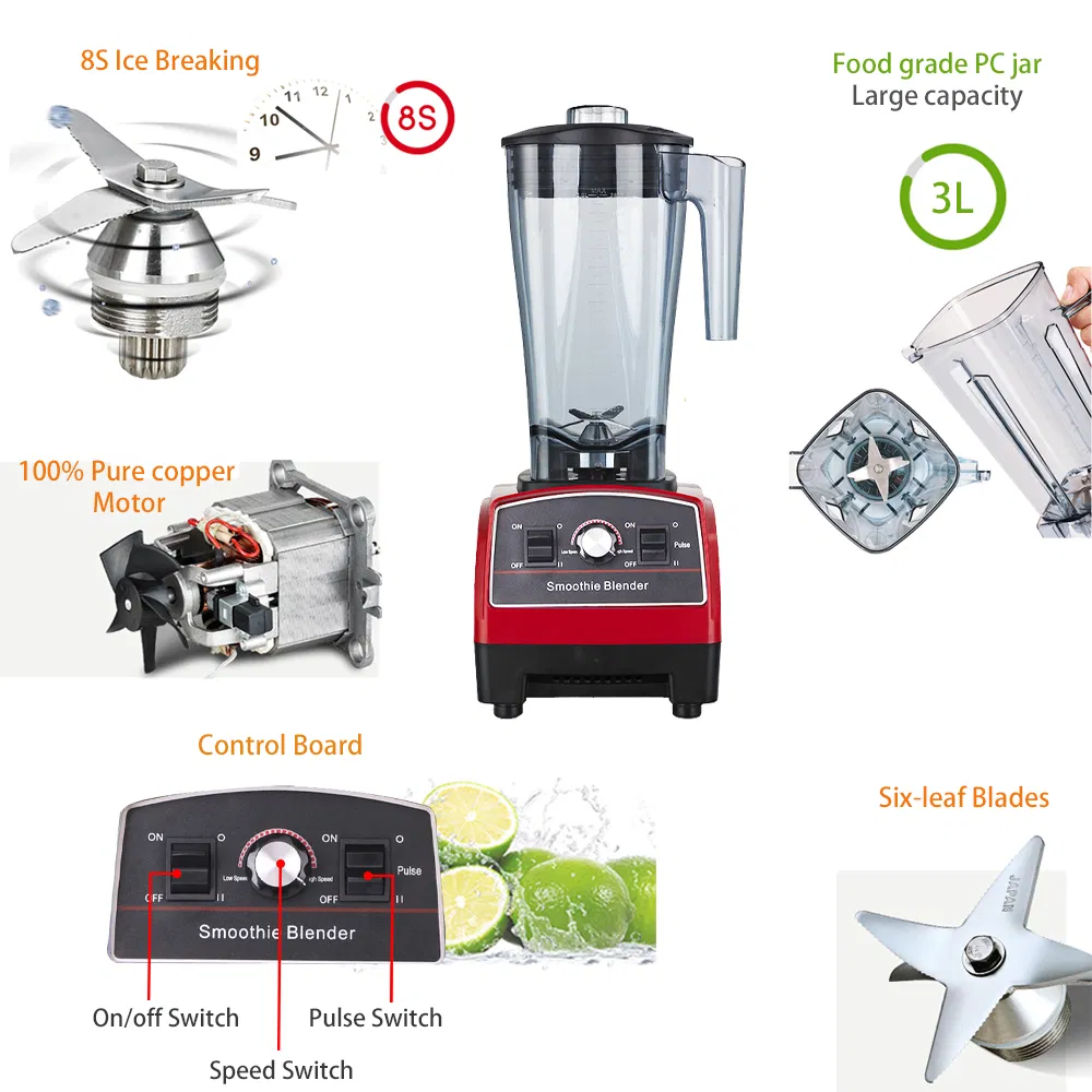 2025 Manenda Versatile 10 Speed Pulse Commercial Food Blender for Professional Kitchen