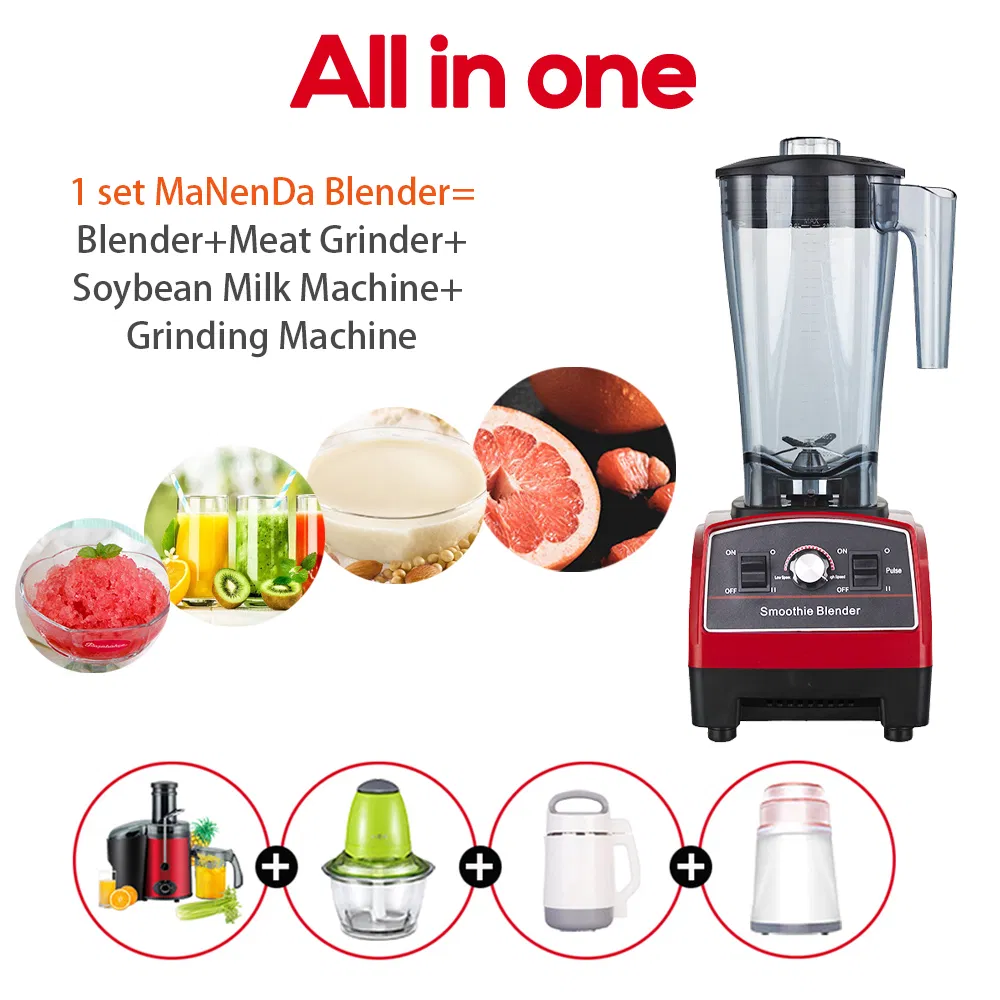 2025 Manenda Versatile 10 Speed Pulse Commercial Food Blender for Professional Kitchen