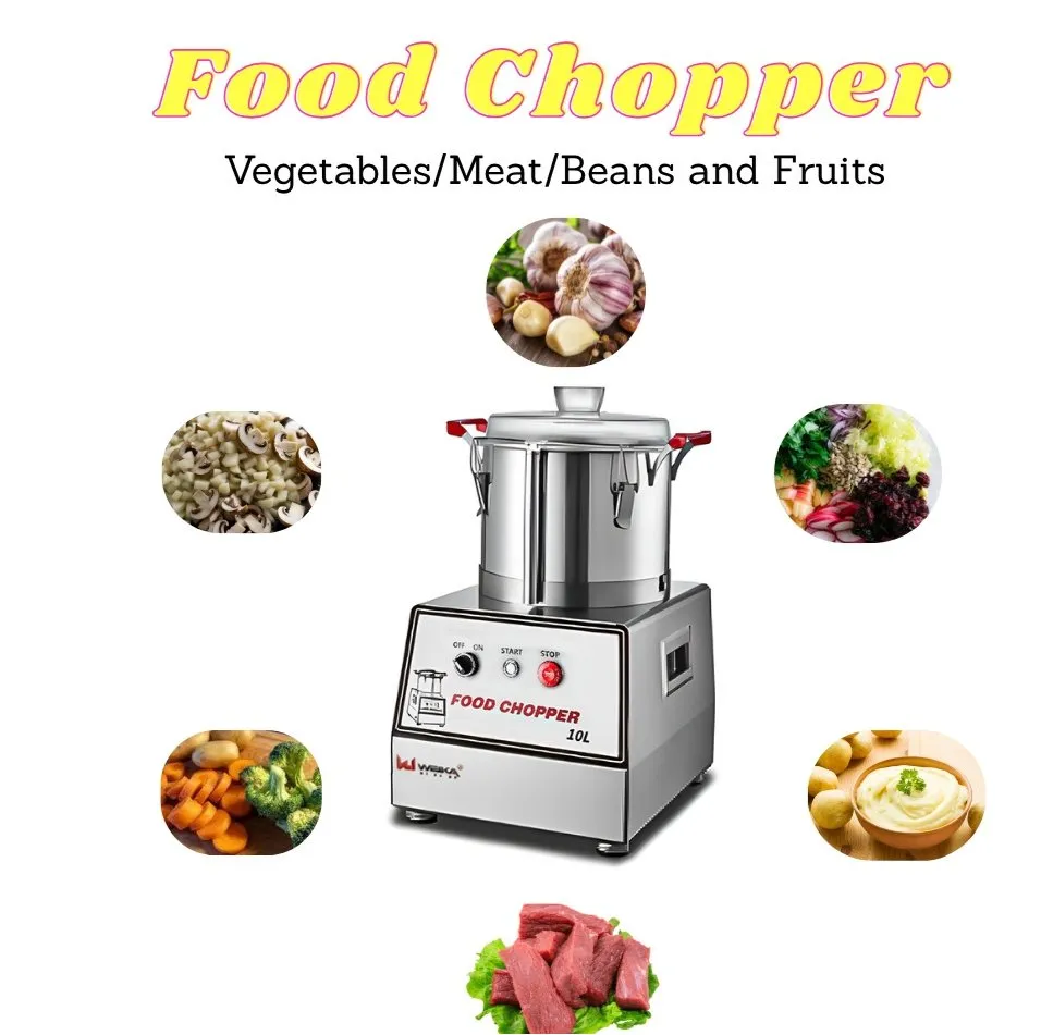 Powerful 10L Stainless Steel Food Processor Chopper 1100W Multifunctional