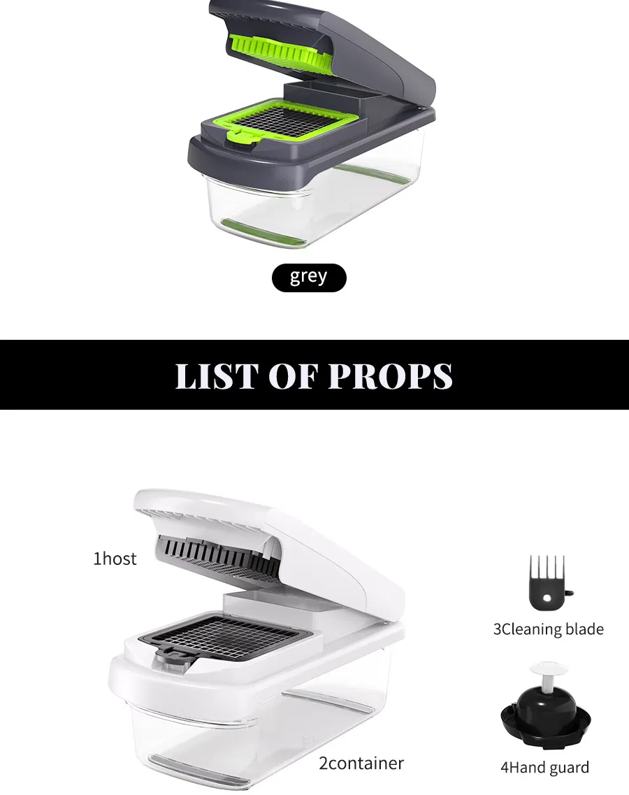 Ds-5222WH Vegetable Chopper - Spiralizer Vegetable Slicer - Onion Chopper with Container - PRO Food Chopper - Slicer Dicer Cutter - (15 in 1, White)