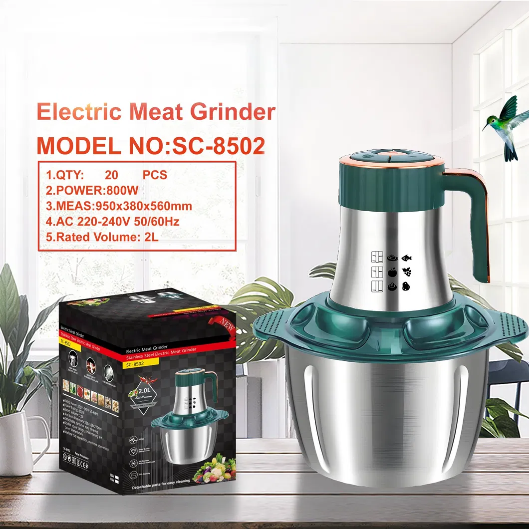 High Quality Professional Household Stainless Steel Electric Meat Grinder, Quiet Operation
