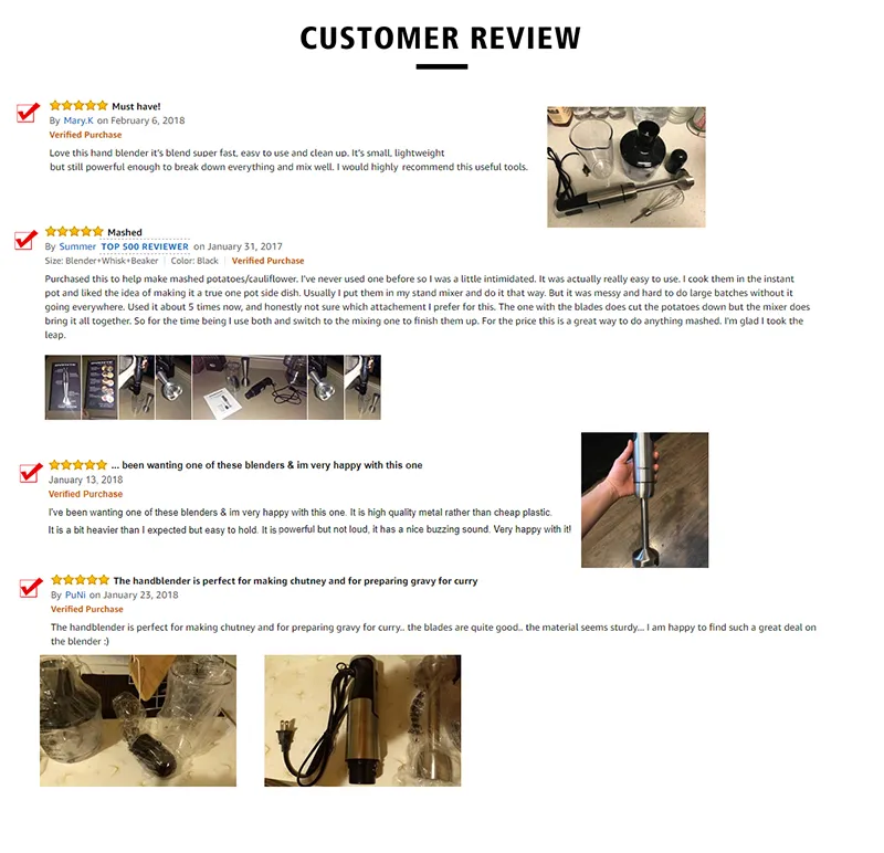 Hand Blender with Multi-Functional Immersion Blending for Household Kitchen