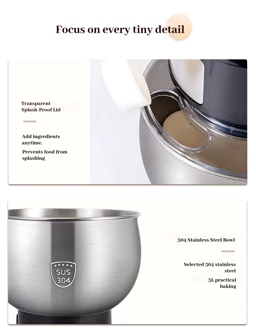 Heavy Duty Dough Mixer 150kg Capacity with All Stainless Steel Material