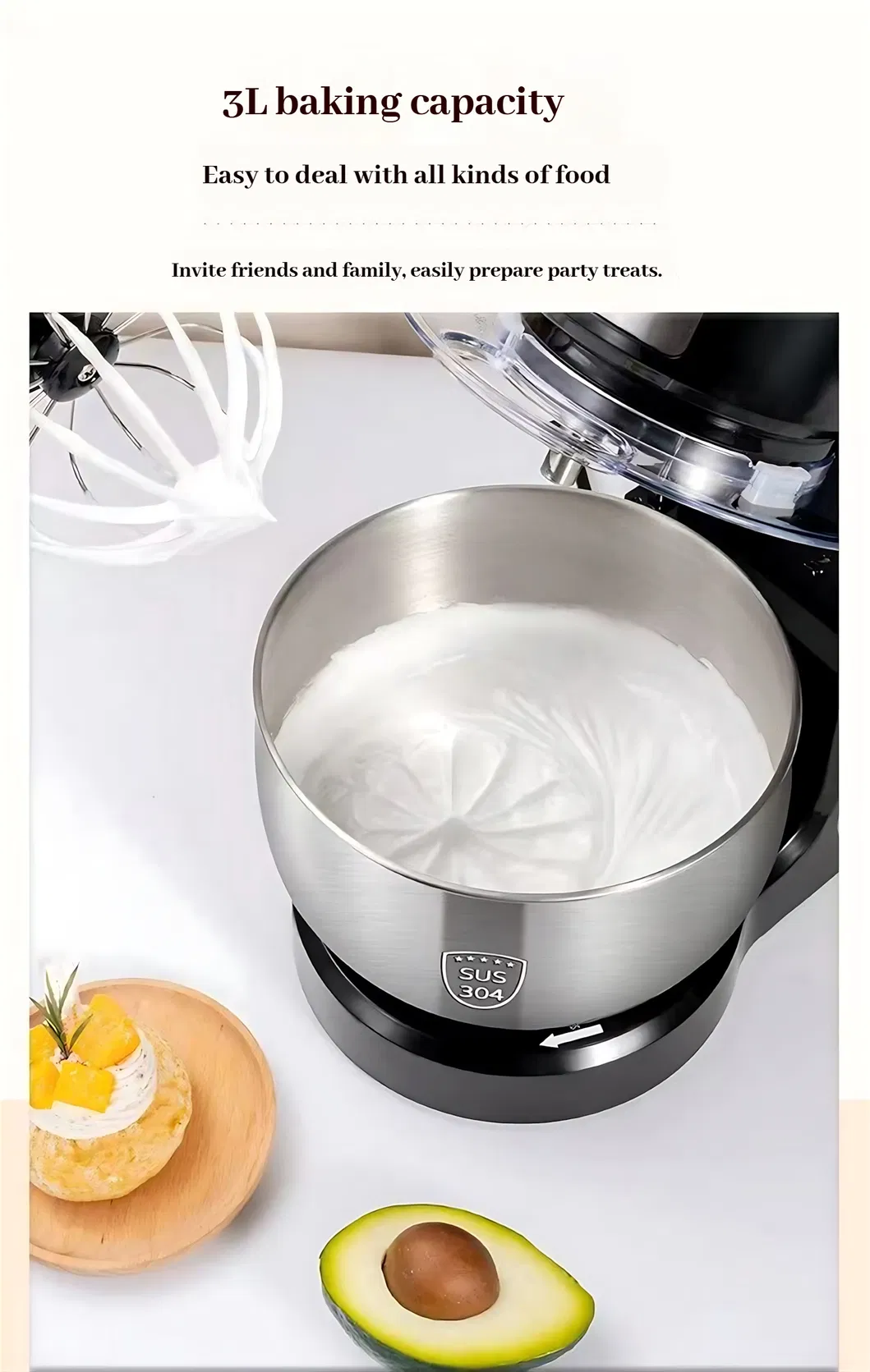 Heavy Duty Dough Mixer 150kg Capacity with All Stainless Steel Material