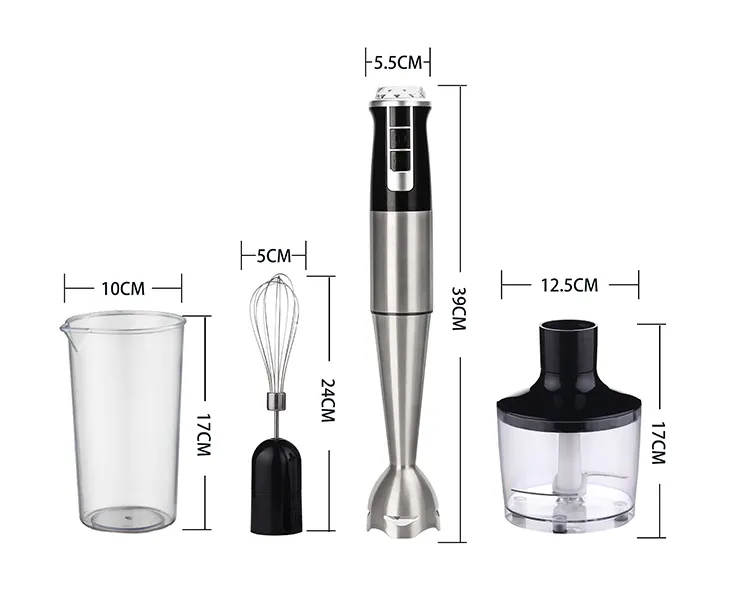 Household Stainless Steel Electric Handheld Stick Blenders Immersion Mixer Blender Set