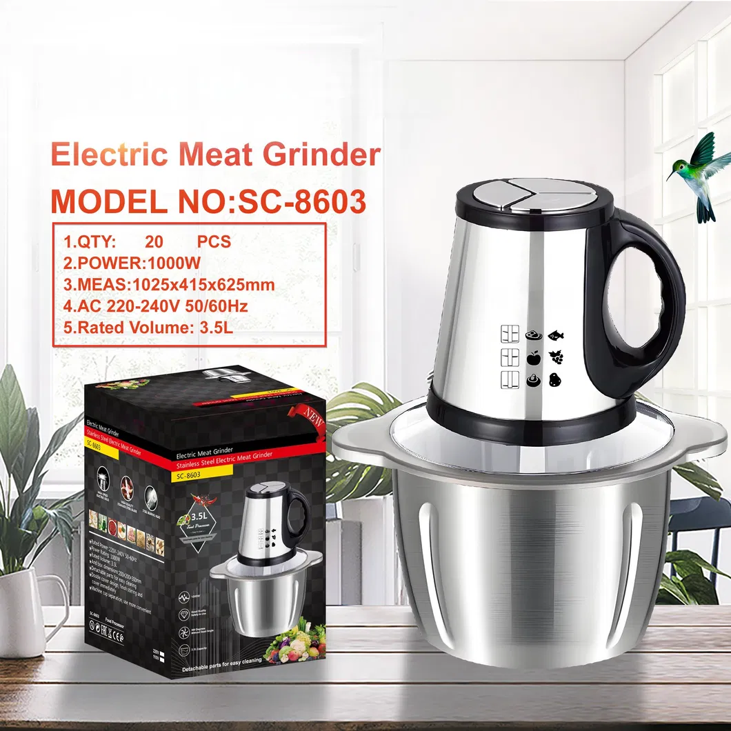 Multifunctional Electric Meat Grinder and Slicer with Large Capacity European and American Household Meter