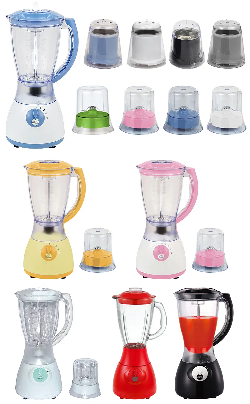 Kitchen Appliances 1.5L Plastic and Glass Jar Food Processor Ice Crusher Blender Smoothie Juicer Blender